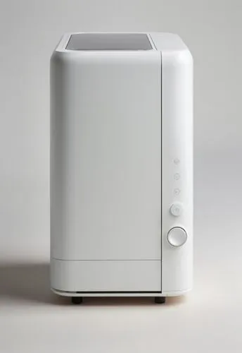 宠物喂食器，简约风格，科技感,an automatic refrigerator that looks like it is white,eero,dehumidifier,homeplug,ouya,humidifier,external hard drive,Photography,General,Realistic