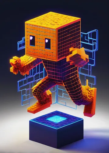 pixel cube,3d figure,cubes,3d man,magic cube,firedancer,isometric,pixaba,toy brick,game blocks,cubic,cinema 4d,cube,cube surface,pixels,game figure,pixel cells,3d render,mechanical puzzle,3d model,Illustration,Retro,Retro 19