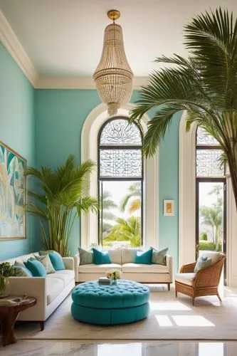 tropical greens,tropical house,color turquoise,sitting room,interior decor,sunroom,contemporary decor,great room,interior decoration,plantation shutters,turquoise leather,fan palm,royal palms,palm fronds,interior design,modern decor,cycas,fromental,philodendron,living room,Art,Artistic Painting,Artistic Painting 50