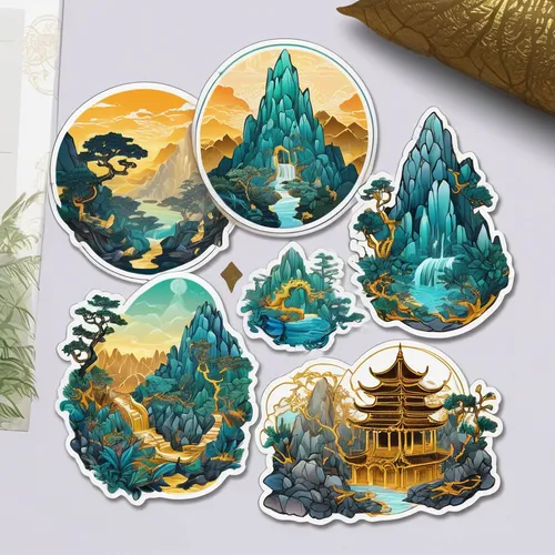 leaf icons,fairy tale icons,chinese icons,crown icons,set of icons,icon set,stickers,summer palace,chinese background,backgrounds,collected game assets,background scrapbook,badges,woodblock prints,background with stones,forest background,snowglobes,christmas stickers,water palace,postcards,Unique,Design,Sticker