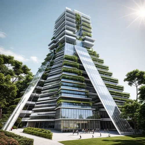 futuristic architecture,eco-construction,residential tower,solar cell base,glass facade,eco hotel,glass building,modern architecture,skyscapers,glass pyramid,modern building,high-rise building,steel t