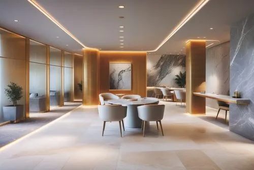 change wall finish to marble, replace  furniture with softer, curvy chairs,a fancy living area with marble flooring and high walls,luxury bathroom,luxury home interior,interior modern design,penthouse