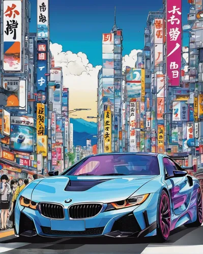 bmw m4,bmw m2,i8,m4,osaka,tokyo city,bmw 335,bmw,m3,japan,racing road,tokyo,bmw i8 roadster,colorful city,3d car wallpaper,bmw z4,cartoon car,honda,bmw 315,m6,Illustration,Japanese style,Japanese Style 04