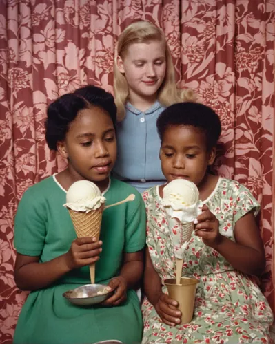 vintage children,vintage babies,ice cream cones,vintage 1950s,afro american girls,sundaes,woman with ice-cream,african american kids,1955 montclair,girl scouts of the usa,vintage girls,knickerbocker glory,1950s,ice creams,ice cream sodas,variety of ice cream,1960's,ice cream cone,neapolitan ice cream,fifties,Photography,Black and white photography,Black and White Photography 12