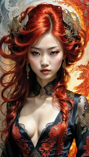 flame spirit,fantasy art,redhead doll,fire siren,red-haired,queen of hearts,fantasy woman,fire angel,fantasy portrait,fiery,flame flower,red head,fire heart,sorceress,rosa ' amber cover,fire flower,redheads,fire red eyes,fantasy picture,flame of fire,Art,Artistic Painting,Artistic Painting 32