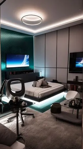 bed room and gaming room,a bedroom and the samtime a space ship,modern living room,modern room,interior modern design,livingroom,great room,modern minimalist lounge,Photography,General,Realistic