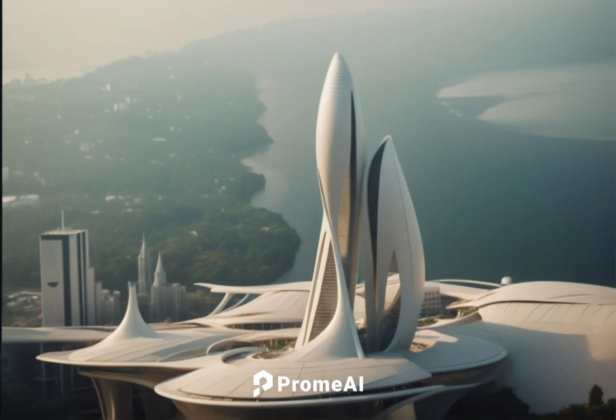 футуристический город,futuristic architecture,futuristic art museum,futuristic landscape,skylon,arcology,sky space concept,alien ship,unbuilt,snohetta,silico,spaceport,futuroscope,niteroi,futuristic,s