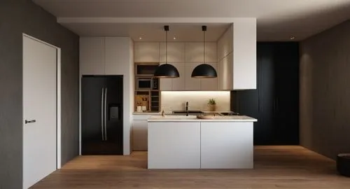 cocina estilo italiana con acabados de lujo, encimera de cuarzo negro,a modern style kitchen with white cabinets and an island,modern minimalist kitchen,modern kitchen interior,gaggenau,modern kitchen