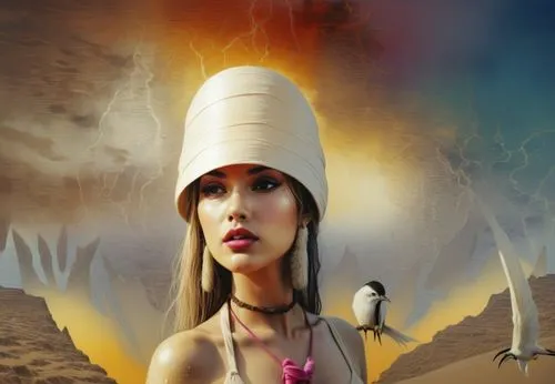 rain falling nude exotic looking far and away,a young woman is staring into the distance,asherah,inanna,ancient egyptian girl,hathor,wadjet,ashtar,conocybe,khnum,akhenaten,prophetess,warrior woman,ase