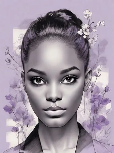 digital painting,lilac blossom,lilacs,fashion illustration,digital art,lilac flower,digital drawing,lilac flowers,verbena,digital artwork,world digital painting,lilac bouquet,purple rose,lilac,girl portrait,lilac arbor,purple lilac,portrait background,california lilac,digital illustration,Digital Art,Ink Drawing