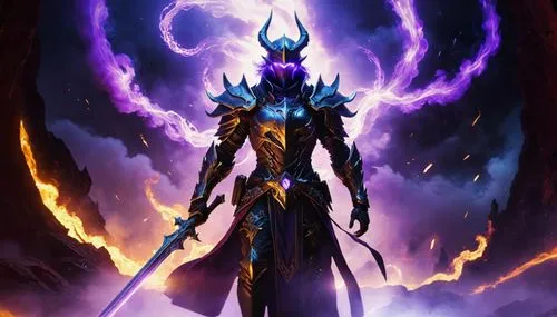 dark elf,undead warlock,archangel,fantasy warrior,dane axe,dodge warlock,wall,death god,paysandisia archon,the archangel,diablo,alien warrior,summoner,paladin,aesulapian staff,fire background,argus,dr