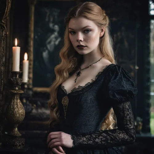 gothic portrait,victorian style,gothic fashion,victorian lady,gothic dress,gothic woman,victorian,elizabeth i,queen anne,royal lace,angelica,gothic style,celtic queen,dark gothic mood,elegant,tudor,black rose,black and lace,vampire woman,vampire lady,Illustration,Realistic Fantasy,Realistic Fantasy 46