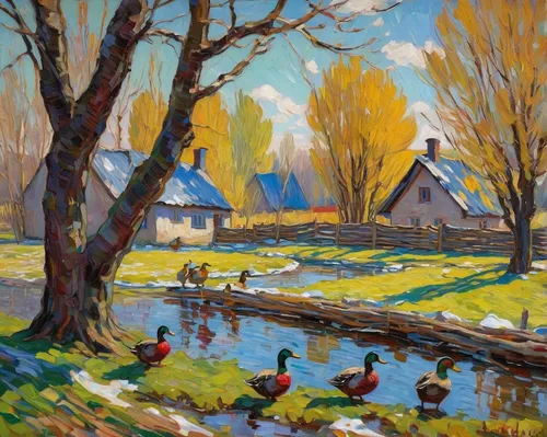 autumn landscape,village scene,rural landscape,farm landscape,winter landscape,brook landscape,cottages,fall landscape,home landscape,motif,early spring,winter village,escher village,water mill,oil painting,in the autumn,river landscape,dutch landscape,landscape,christmas landscape,Art,Artistic Painting,Artistic Painting 03