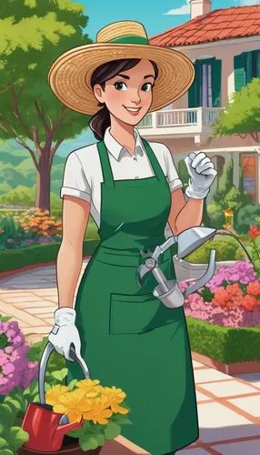 garden maintenance,marguerita,horticulturist,margueritte,gardening,marguerite,housekeeper,housewife,horticulturalist,watering can,housemaid,gardeners,plantsman,cleaning woman,foodmaker,marguerite daisy,garden work,gardener,female worker,landscapers,Illustration,Japanese style,Japanese Style 07