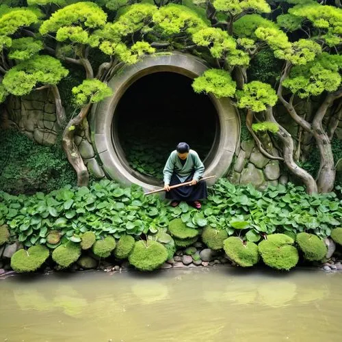 tunnel of plants,plant tunnel,japan garden,hyang garden,shaoming,coracle,japanese garden ornament,suzhou,hobbiton,biopiracy,culvert,green living,green garden,cave on the water,shaoxing,heart of love river in kaohsiung,hobbit,giant water lily,earthship,garden pond,Illustration,Children,Children 03