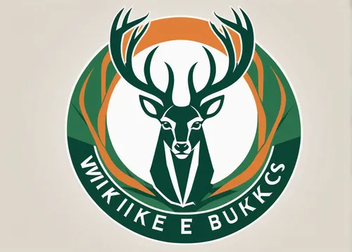 Design a minimalist Milwaukee Bucks logo with clean lines and simplicity.,bucks,buck antlers,logo,the logo,w badge,buck,dribbble logo,fire logo,wrinkes,whitetail buck,logo header,emblem,whitetail,car 