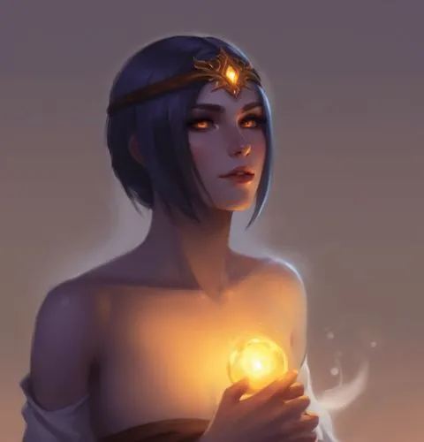 a woman with an orange orb in her hand,korra,inara,anakara,galathea,katara,diana,Illustration,Realistic Fantasy,Realistic Fantasy 01