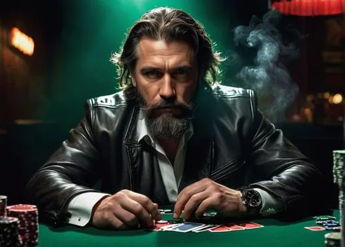 gambler,poker,dice poker,poker set,dealer,poker table,watch dealers,rotglühender poker,gamble,blackjack,rasputin,ace,play cards,roll the dice,mafia,poker chips,aces,playing cards,las vegas entertainer,smoking man,Illustration,Retro,Retro 24