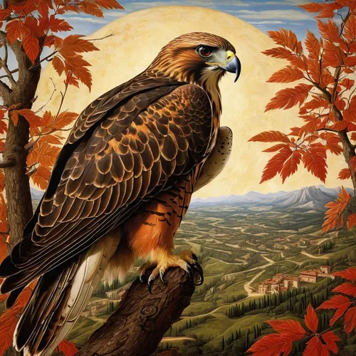 red tailed hawk,harris's hawk,red-tailed hawk,red tail hawk,mountain hawk eagle,hawk animal,eagle illustration,falconiformes,red shouldered hawk,harris hawk,red tailed kite,ferruginous hawk,steppe eagle,redtail hawk,falconry,american bald eagle,new zealand falcon,of prey eagle,imperial eagle,american kestrel,Art,Classical Oil Painting,Classical Oil Painting 19
