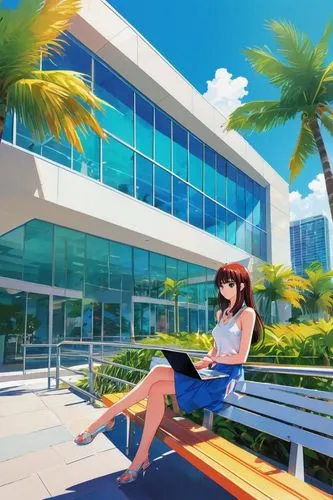 haulover,summer day,honolulu,summer background,hkmiami,miami,waikiki,euphonious,aqua studio,south beach,paradisus,nouaimi,maho,beachfront,maimi fl,himawari,beachside,sumiala,idyllic,anime 3d,Illustration,Japanese style,Japanese Style 03