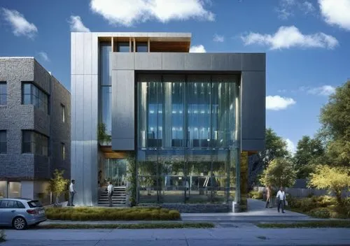 modern building,biotechnology research institute,new building,new housing development,modern architecture,glass facade,3d rendering,metal cladding,appartment building,music conservatory,school design,contemporary,modern house,residential building,office building,modern office,new city hall,eco-construction,multistoreyed,smart house