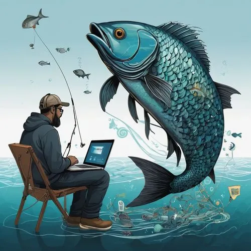 phishing,lures and buy new desktop,big-game fishing,surface lure,fish-surgeon,blue fish,angler,casting (fishing),fishfinder,digital nomads,fisherman,ransomware,types of fishing,fishing,version john the fisherman,man with a computer,illustrator,aquaculture,fish in water,commercial fishing,Conceptual Art,Fantasy,Fantasy 09