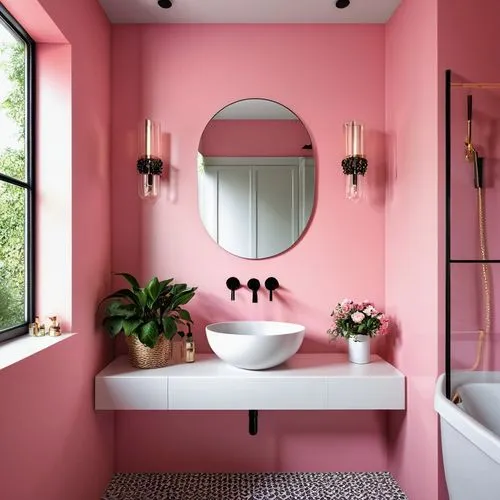 bath room,luxury bathroom,bathroom,pink glazed,banyo,bathtub,Photography,General,Realistic