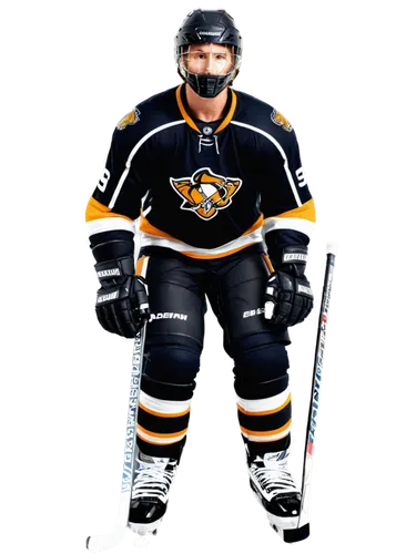 hockey player, dynamic pose, helmet, face mask, hockey stick, gloves, shoulder pads, elbow pads, shin guards, skates, athletic build, muscular legs, intense expression, sweaty forehead, arena lighting