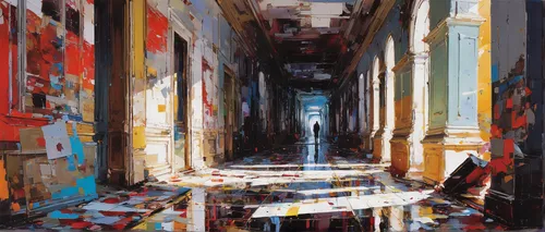 narrow street,oberlo,alleyway,passage,athens art school,alley,meticulous painting,italian painter,blind alley,abstract painting,naples,painterly,narrow,riad,urban landscape,empty interior,colorful city,painting work,venetian,art painting,Conceptual Art,Oil color,Oil Color 07