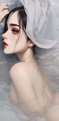 jingna,naiad,sirene,water nymph,bathing,vanderhorst