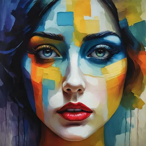 mondrian,oil painting on canvas,woman face,art painting,woman's face,meticulous painting,painting technique,cool pop art,italian painter,oil painting,face portrait,painter,multicolor faces,art paint,women's eyes,woman thinking,painted lady,pop art style,girl portrait,pop art woman,Photography,Documentary Photography,Documentary Photography 29