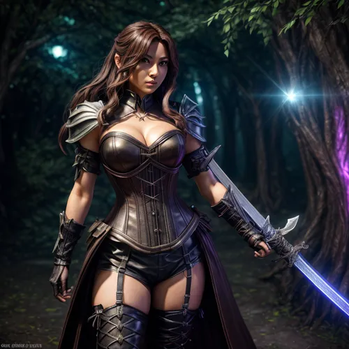 swordswoman,female warrior,sorceress,dark elf,huntress,the enchantress,fantasy warrior,massively multiplayer online role-playing game,fantasy woman,fantasy picture,3d fantasy,warrior woman,fantasy art