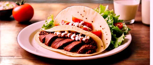 Mexican food, taco, solo, colorful, crispy shell, seasoned beef, melted cheese, lettuce, tomatoes, sour cream, cilantro, steam rising, morning light, shallow depth of field, warm color tone, appetizin