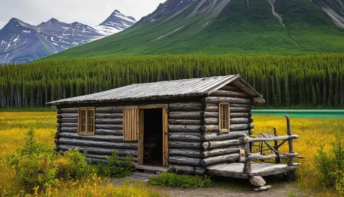 log cabin,the cabin in the mountains,small cabin,maligne lake,log home,yukon territory,jasper national park,mountain hut,outhouse,swiftcurrent lake,wooden hut,canadian rockies,summer cottage,emerald lake,alpine hut,cabin,mountain huts,house with lake,house in mountains,british columbia,Art,Artistic Painting,Artistic Painting 24