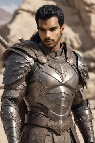 realistic body alignment, extremely detailed CG, sand color armor with diamond vibranium tactical lining, facing viewer,sendhil,dhritarashtra,ashur,zaheer,drona,udwan,messalla,arjun,sadashivrao,nassir