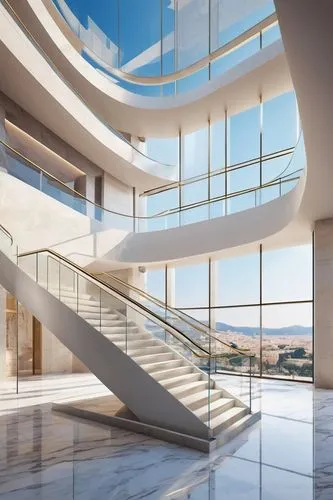 penthouses,daylighting,futuristic art museum,futuristic architecture,modern architecture,luxury home interior,blavatnik,skywalks,winding staircase,glass facade,staircase,circular staircase,outside staircase,snohetta,malaparte,3d rendering,interior modern design,staircases,safdie,segerstrom,Conceptual Art,Fantasy,Fantasy 23