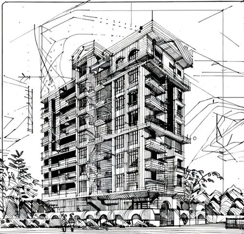 multi-story structure,architect plan,residential tower,kirrarchitecture,multistoreyed,multi-storey,high-rise building,building construction,garden elevation,building honeycomb,orthographic,block of fl