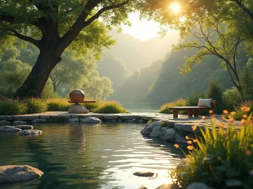 garden pond,pond,tranquility,japanese garden,fountain pond,zen garden,idyll,nature garden,mountain spring,outdoor pool,serenity,japanese garden ornament,lilly pond,crescent spring,nature wallpaper,seclude,idyllic,tranquillity,lily pond,landscape background,Photography,General,Realistic