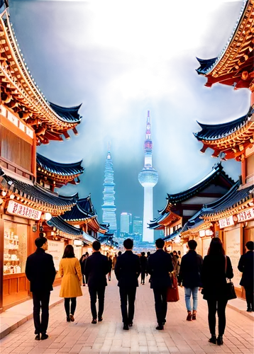 asakusa,japan's three great night views,namsan,namdaemun,beautiful japan,tokio,tokyo ¡¡,tokyoites,tokyo,asian architecture,gyeongbok,osaka,seodaemun,japan landscape,japanese culture,japanese background,sky tree,hanhwa,seoul namdaemun,koreeda,Illustration,Realistic Fantasy,Realistic Fantasy 42