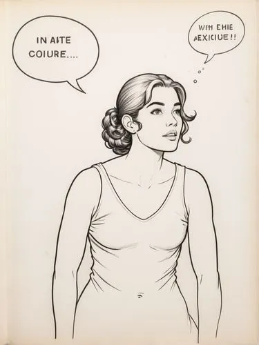 Become part of our adventurous comic page and experience the exciting story! With English text in boxes, speech and thought bubbles.,a drawing of a woman with the words in a speech,satrapi,metabolisms