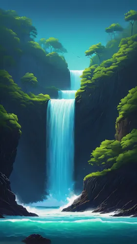 waterfall,water falls,waterfalls,wasserfall,water fall,green waterfall,ash falls,a small waterfall,falls,brown waterfall,fantasy landscape,falls of the cliff,water scape,landscape background,underwater oasis,cliffs,ilse falls,cartoon video game background,waterscape,emerald sea,Conceptual Art,Sci-Fi,Sci-Fi 12