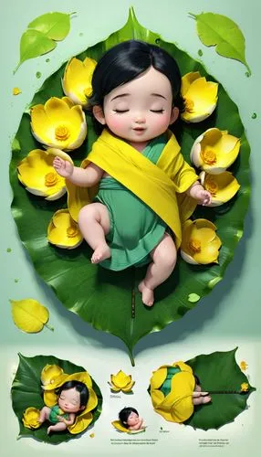 jackfruit,sleeping apple,cute cartoon image,kids illustration,lemon tree,spring leaf background,lily pad,children's background,onam,nursery decoration,nursery,lemon background,jonquils,nuphar,lily pads,spring nest,yellow plum,star fruit,yellow mushroom,duckling,Unique,Design,Character Design