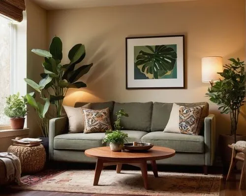 philodendron,house plants,houseplants,contemporary decor,apartment lounge,sitting room,mid century modern,philodendrons,modern decor,interior decor,houseplant,dracaena,calathea,living room,livingroom,loveseat,upholsterers,berkus,chaise lounge,ficus,Illustration,American Style,American Style 09