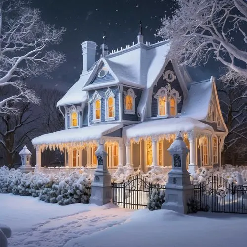 winter house,victorian house,old victorian,beautiful home,dreamhouse,winterplace,Conceptual Art,Fantasy,Fantasy 24