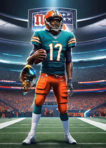 quarterback,nfl,national football league,teal and orange,indoor american football,gridiron football,sports jersey,stadium falcon,football player,arena football,sports collectible,baker,football,international rules football,american football cleat,cobb,sports uniform,brick wall background,american football,cam,Art,Artistic Painting,Artistic Painting 29