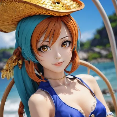 nami,straw hat,summer hat,high sun hat,sun hat,summer crown,straw hats,one-piece swimsuit,coconut hat,honoka,sombrero,one piece,parasol,mikuru asahina,mock sun hat,the sea maid,nora,vanessa (butterfly),maci,maya