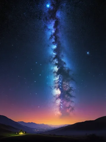 milky way,the milky way,night sky,the night sky,milkyway,starry sky,astronomy,nightsky,space art,galaxy collision,galaxy,colorful stars,fantasy landscape,spiral galaxy,falling stars,rainbow and stars,falling star,colorful star scatters,starscape,universe,Art,Artistic Painting,Artistic Painting 30