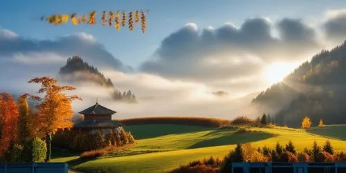 many student,landscape background,oktoberfest background,autumn mountains,fantasy landscape,autumn background,cartoon video game background,alpine landscape,alpine pastures,fantasy picture,mountain sc