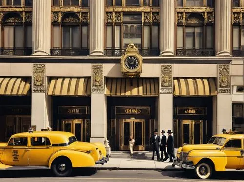 art deco,yellow taxi,art deco background,cosmopolis,intercontinental,wontner,new york taxi,mercedes-benz 280s,cabbies,mercedes-benz 600,taxicabs,kempinski,art deco woman,pan pacific hotel,skyfall,yellow car,packard one-twenty,the cairo,mercedes-benz 220,daimlers,Illustration,American Style,American Style 05