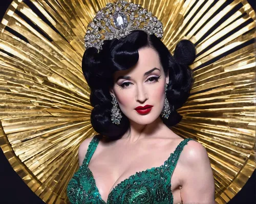 dita von teese,dita,popart,burlesque,elizabeth taylor,miss universe,gold crown,queen of the night,queen s,queen,mary-gold,queen crown,fuller's london pride,girl-in-pop-art,golden crown,fabulous,cleopatra,queen bee,aging icon,modern pop art,Illustration,Retro,Retro 05